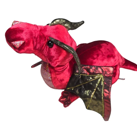 Douglas Red and Gold Dragon Plushie - Picture 2 of 10